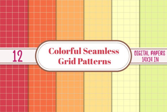 12 Colorful Seamless Grid Digital Papers: A Versatile Resource for Creative Projects