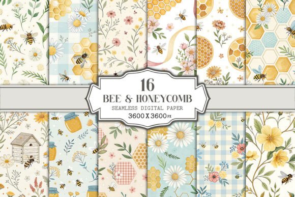 Bee Honeycomb Seamless Pattern Bundle: A Versatile Design Resource