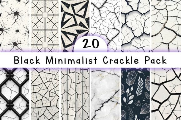 Black Minimalist Crackle Pack