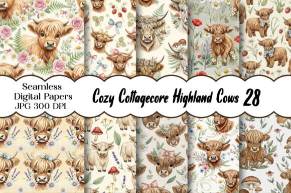 Cozy Cottagecore Highland Cows Bundle