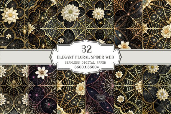 Elegant Floral Spider Web Seamless: A Versatile Design for Creative and Professional Use