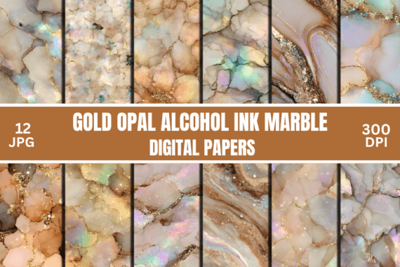 Gold Opal Alcohol Ink Marble Digital Paper: A Versatile Design Tool for 2026