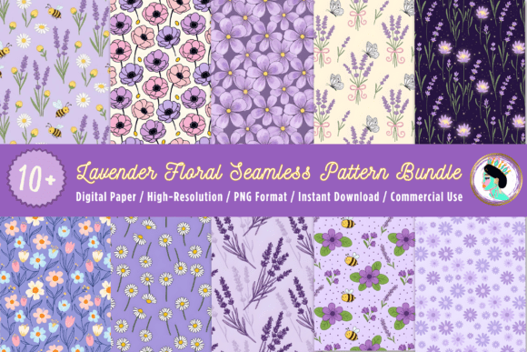 Lavender Floral Seamless Pattern Bundle: A Strategic Design Resource for Creative Professionals