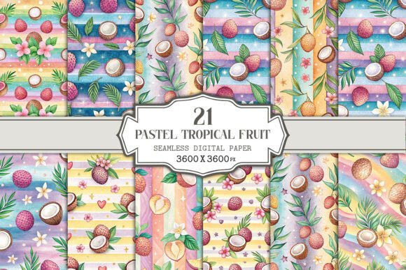 Pastel Tropical Fruit Seamless Pattern: A Versatile Design for Creative Projects