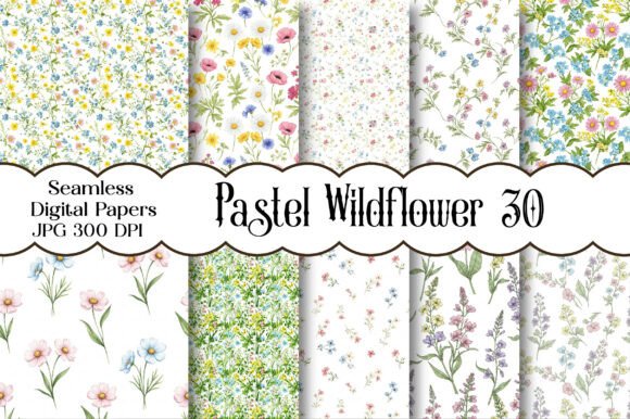 Pastel Wildflower Seamless Digital Paper