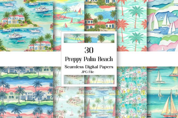Preppy Palm Beach Digital Paper