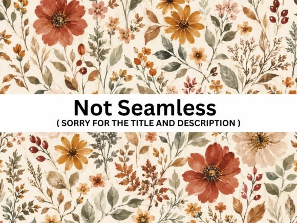 Rustic Autumn Floral Seamless Pattern
