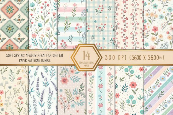 Soft Spring Meadow Digital Paper Bundle: A Versatile Creative Resource