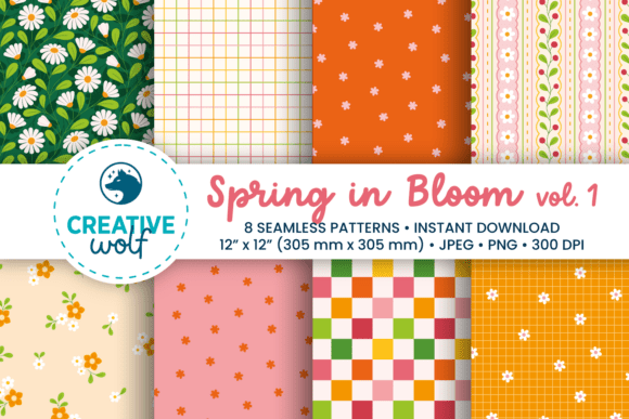 Spring in Bloom Seamless Patterns Vol. 1