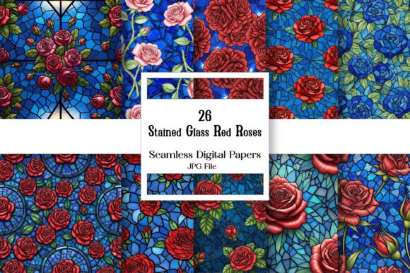Stained Glass Red Roses Pattern: A Timeless Addition to Creative Workflows