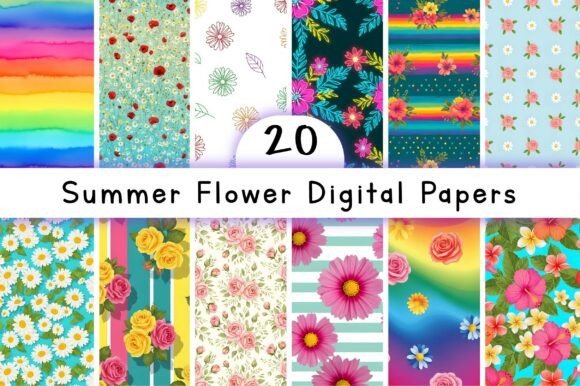 Summer Flower Digital Papers: A Versatile Resource for Creative Projects