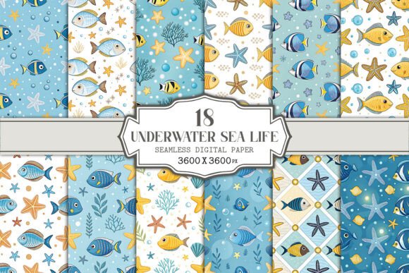 Underwater Sea Life Seamless Pattern