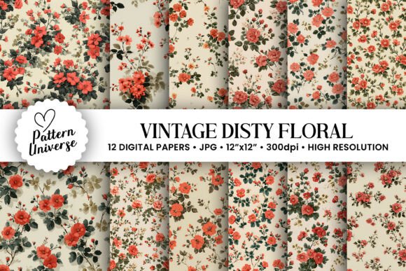 Vintage Ditsy Flowers Digital Papers