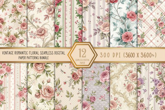 Vintage Romantic Floral Seamless Digital