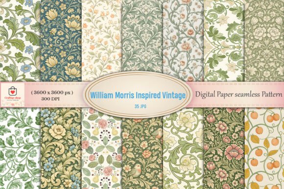 William Morris Inspired Vintage Botanica